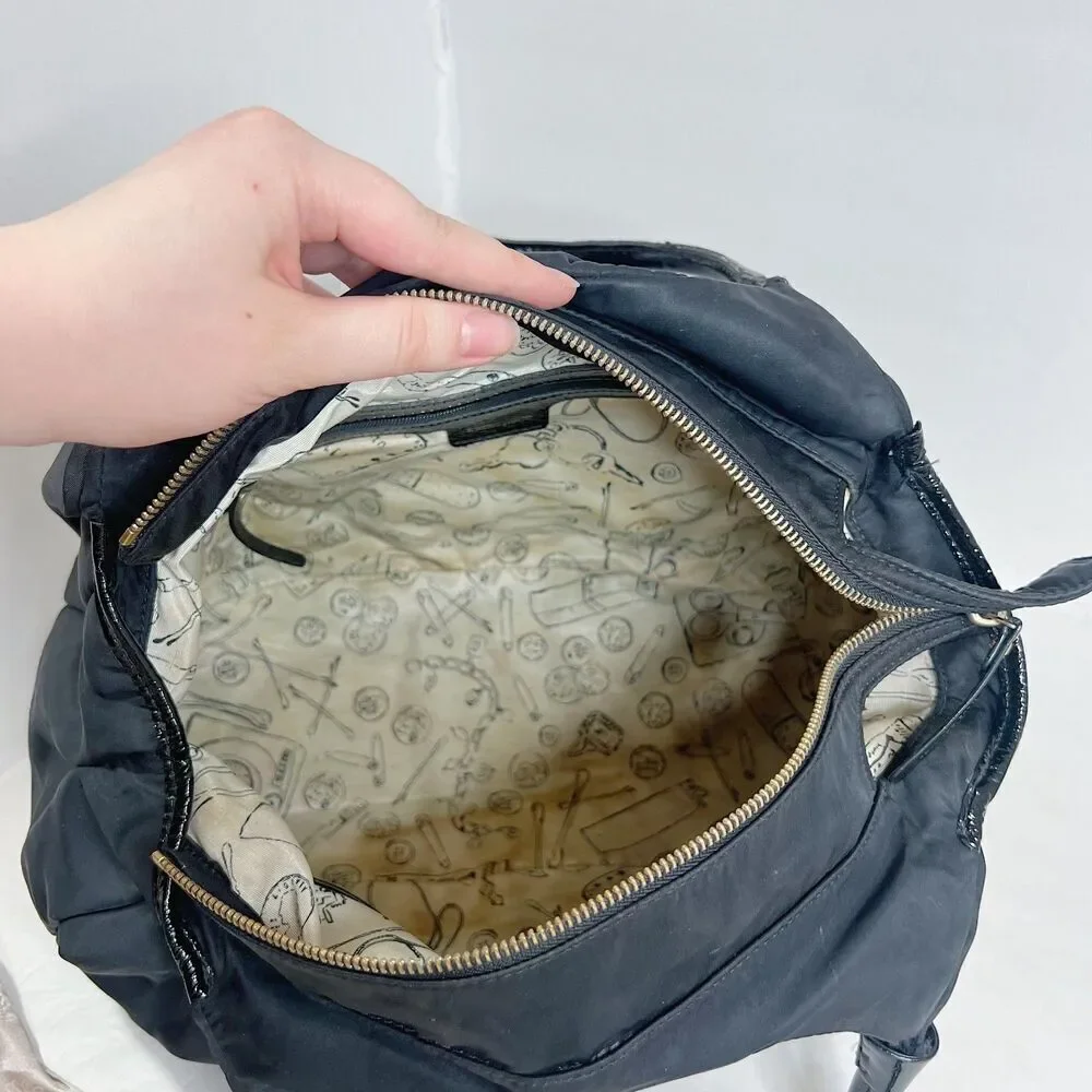 Kate Spade New York Nylon Karen Handle Bag Patent Leather Shoulder Bag Purse